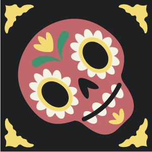 Decorative cement tile Ánima I with flowers and petals